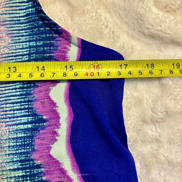 Hurley Tank Small Purple Turquoise Black Abstract Pattern Athletic Stretchy - Picture 13 of 14